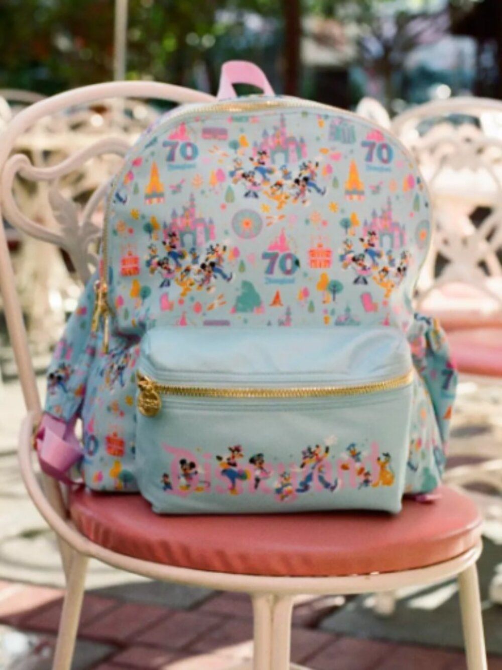 Stoney Clover Lane Disneyland 70th Anniversary Backpack Purple Blue Pink